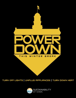 A flyer for the University of Iowa's Power Down campaign.